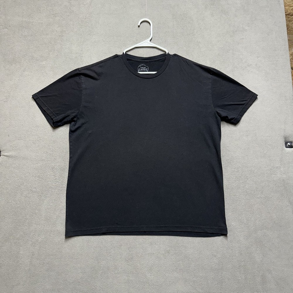 True Classic Shirt Mens XL Black Casual Crew Neck Short Sleeve Tee Stretch EUC