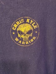Chris Kyle Warrior Skull Graphic T Shirt Navy Blue Men’s Short Sleeve Tee