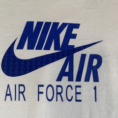 Nike Air Force 1 T Shirt Mens Large White Blue Logo