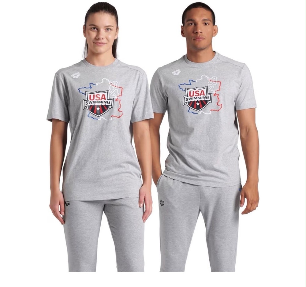 Arena USA Swimming T-Shirt Medium Grey Heather Size Small New with Tags