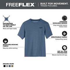 Milwaukee Men’s Medium Blue Cotton/Polyester Short-Sleeve Hybrid Work T-Shirt