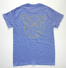 Pig Wheels Front And Back Head T-Shirt – Purple New