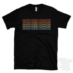 WHITE HORSE COMMON REPEATED RETRO STYLE T-SHIRT mens & womens uk place name gift