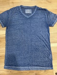Buckle Men’s Short Sleeve Burnout Tees – Light Blue, Charcoal, Navy Large