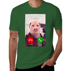 John Pork Is Calling Shirt Funny John Pork Meme Men Women T-Shirt Summer Casual
