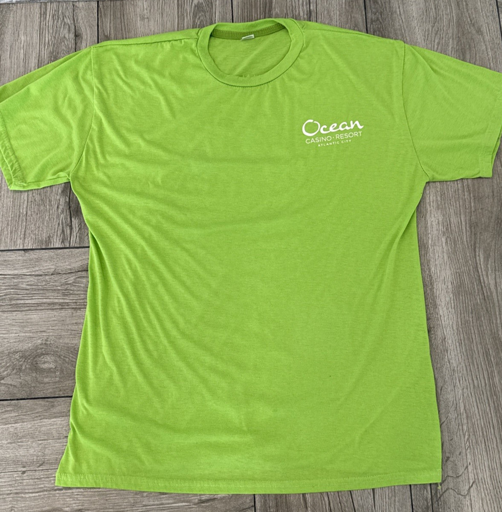 Neon Green Ocean Casino & Resort Atlantic City Light Weight Tee T-Shirt Size XL