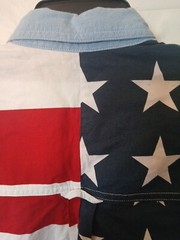 Ivy Crew Patriotic Full Button Short Sleeve Mens S Stars Stripes 100% Cotton USA