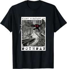 NEW LIMITED Mothman Encounter -1966 Point Pleasant Original Cryptid Art T-Shirt♡