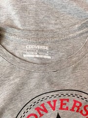 Converse Crew T-Shirt ALL STAR CHUCK TAYLOR Light Gray Size L age 12-13