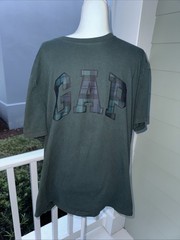 GAP Green Black Watch Plaid Short Sleeve Crew Neck Everyday Tee T-Shirt XXL
