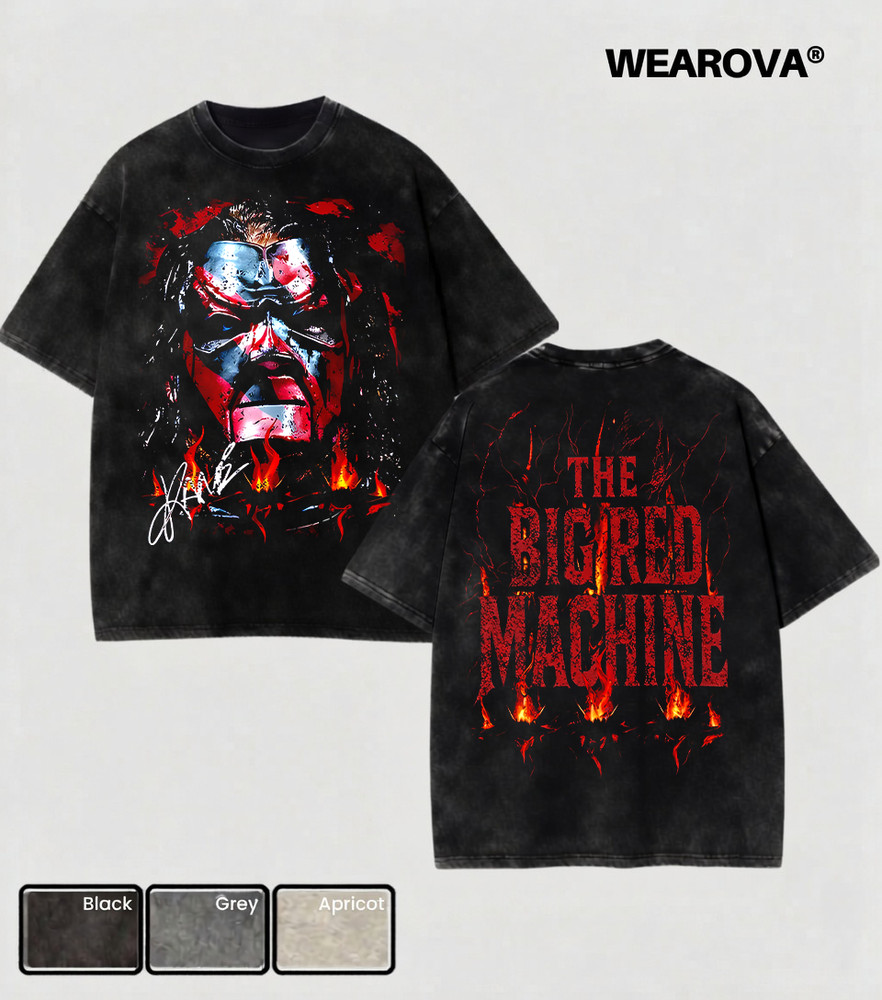 Wearova Kane The Big Red Machine Wrestling Graphic T-Shirt, WWE Legend Wash Tee