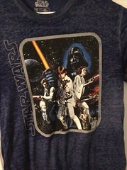 Star Wars Luke Sky Walker Heather Blue Black Print Tee Shirt Men’s Size MD 38/40
