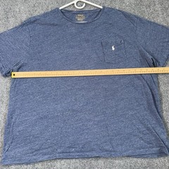 Polo Ralph Lauren Shirt Mens 2XB Big Blue Short Sleeve Crew Neck Pocket Tagless