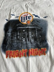Vintage Miller Lite Beer XL T Shirt PROMO Halloween Fright Night Haunted House