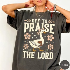 Cottagecore Christian Shirt Praise The Lord Duck Tee Faith Aesthetic Gift