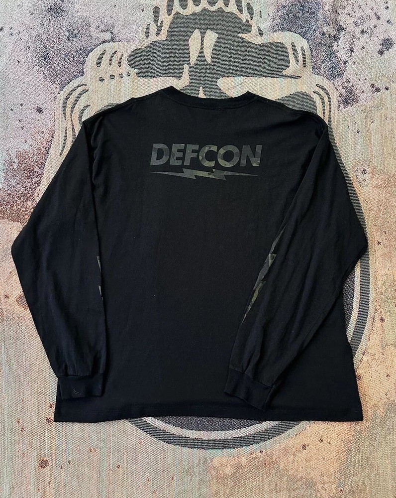 DEFCON GROUP LS CREW SHIRT BOLTS LOGO BLACK XXL RARE