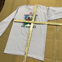Vintage Running Marathon Race T-shirt Amish Country Lancaster Pa Long Sleeve L