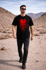 Men’s Ghost Skull Gamer T-Shirt Workout Regular Fit Cotton Tee Summer Streetwear