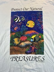 Vtg 90s Protect Our Ocean T-Shirt XL Single Stitch Made In USA Nature Art Grunge