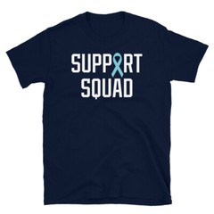 Prostate Cancer Support Squad Light Blue Ribbon Short-Sleeve Unisex T-Shirt
