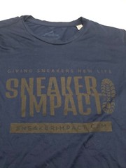 Adidas creator tee XL Women Spell Out Blue sneaker impact logo T-shirt..#16070