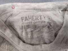 Faherty Men Shirt S Gray Long Sleeve Thermal Waffle Knit Crew Neck Henley Tee