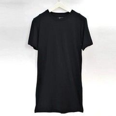 Men’s Extra Long T-Shirt Cotton Hip Hop Longline Tee Casual White Top