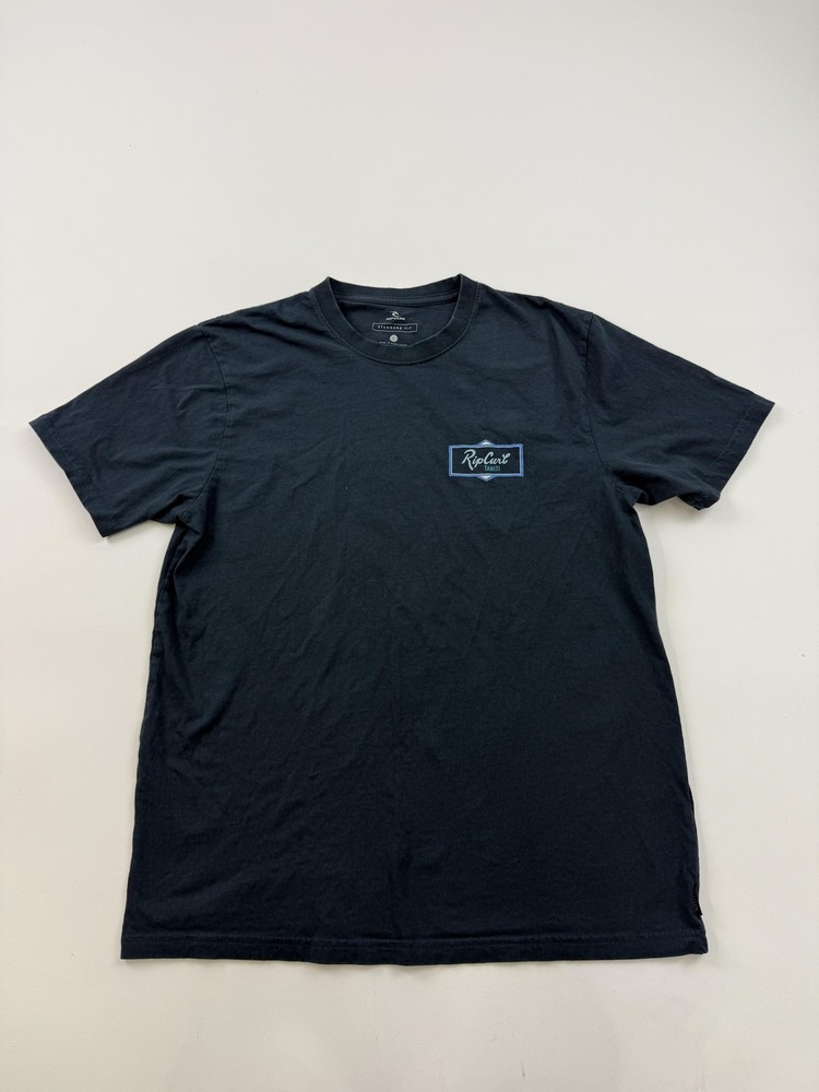 Rip Curl Shirt Mens Large Blue Tahiti Logo Graphic Tee Tagless Surf Beach