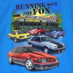 Joe Blow T’s Ford Mustang Running With The Fox T-Shirt 3rd Gen 5.0 GT Fox Body
