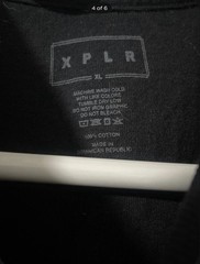 XPLR Design Studios Black XL Double-Sided Rose Graphic Crew Neck Cotton Tee