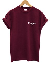 Vegan T-Shirt Pocket Logo Veggie Veganism Men Women Food Gift Clothing Top L95