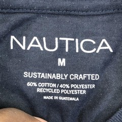 Nautica Shirt Mens Medium Blue Sailing Graphic Tee Tagless Nautical Long Sleeve