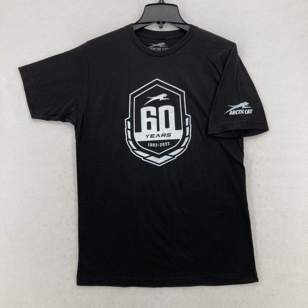 Arctic Cat T Shirt Mens Medium Black Graphic 60 Years Snowmobile Sport Racing