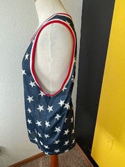 No Boundaries Mens Shirt Medium 38-40 Stretch Active Red White Blue Stars