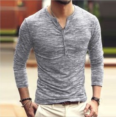 Zonbailon men’s t-shirt Fashion comfortable bottoming shirt slim fit long sleeve