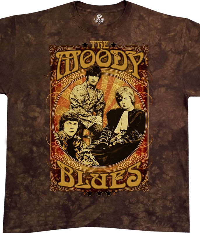 Moody Blues Vintage Poster Tie-Dye T-Shirt Liquid Blue