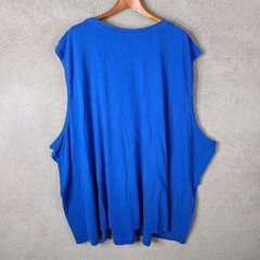 Kingsize Tank Top Mens 7XL Big Blue Solid Sleeveless Muscle Shirt Cotton Casual