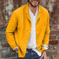 Mens Casual Sleeve Shirt Jacket Long Stylish Button Up Lightweight Coat