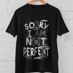 Sorry I Am Not Perfect Graphic Tee Vintage Grunge Letter Print Unisex Streetwear