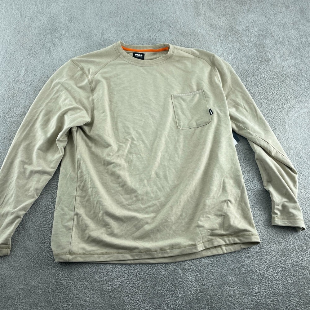 Bass Outdoor Mens XXL Long-Sleeve Utili-Tee Shirt Trench Coat Beige NWT 5841