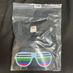Battery Operated LED Shirt Black Size Small – Lights Up To Sounds. See Video