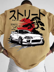 JDM Car T-Shirt Men Japanese Streetwear Tokyo Drift Graphic Tee Cotton Summer