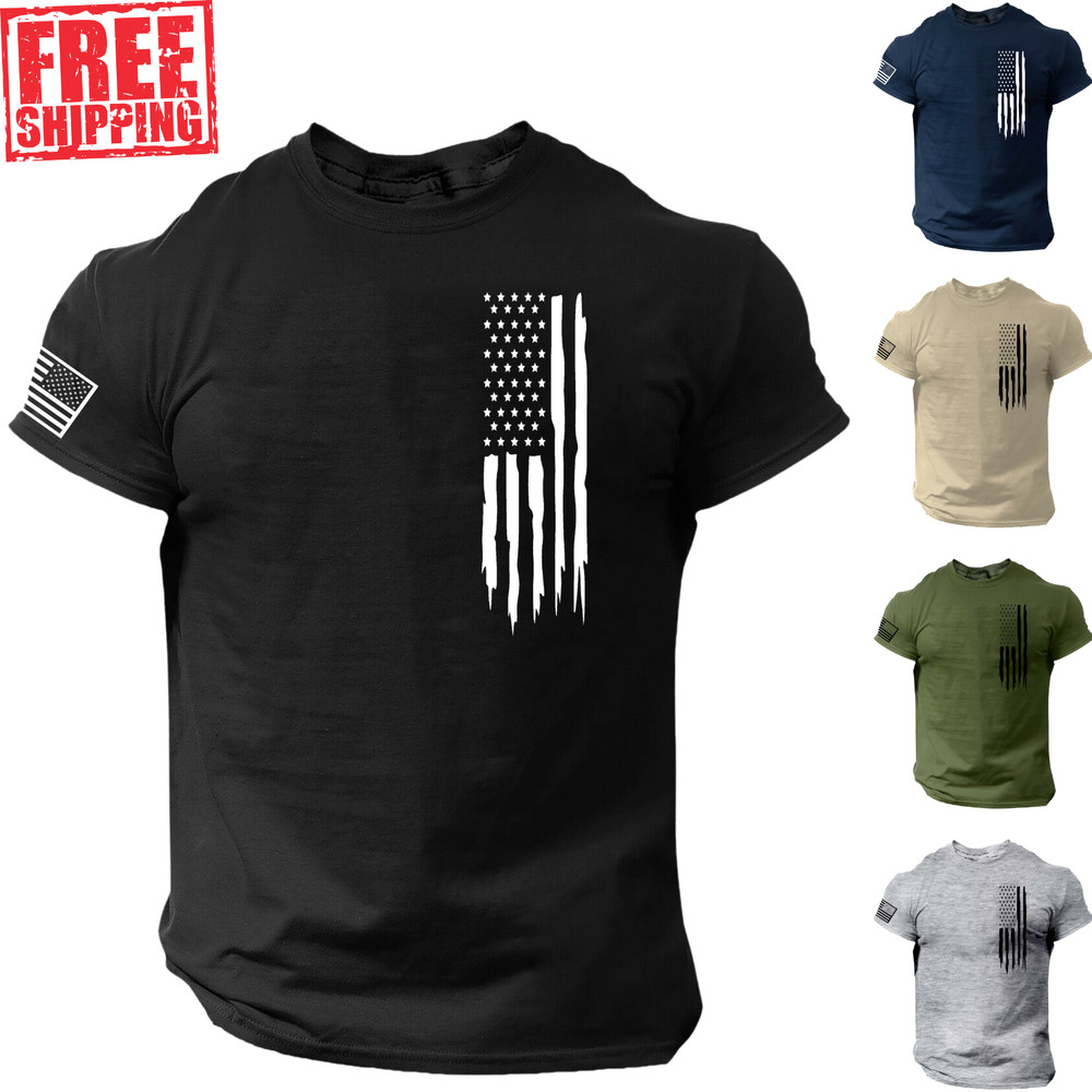 American Flag Shirt, Left Chest Flag, Patriotic, USA, 2A, 2nd Amendment