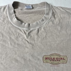 Hula Girl Tabacco Cigars Shirt Kona Coffee Dyed Single Stitch 2XL Distressed Vtg