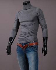 Men’s Long Sleeve Mock Neck Base Layer Shirts Winter Thermal Tops Undershirt