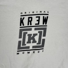 VTG KREW T-Shirt Mens Medium White Original Logo Graphic Streetwear Skate Y2K