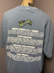 Blue Bonnaroo 2024 Lineup Graphic Print Logo Crew Neck Short Sleeve Tee Men XL