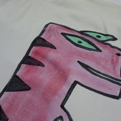 Vintage Bill Gian Hand Painted Wearable Art Shirt 1987 Oversized Dinosaur Crown