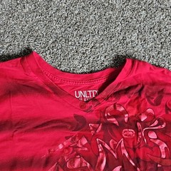 Ecko UNLTD the Exhibit Red Foil Graphic Size 2XL Short Sleeve Y2K Shirt