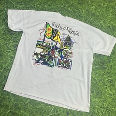 Malaysia Penang Destination Tee Bright Color Graphic Men’s Large Cotton Shirt